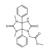 Imidazo[4,5-d]imidazole-1(2H)-acetic acid, hexahydro-4,6-dimethyl-2-oxo-3a,6a-diphenyl-5-thioxo-, methyl ester 结构式