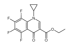 1-环丙基-5,6,7,8-四氟-1,4-二氢-4-氧代-3-喹啉羧酸乙酯 结构式