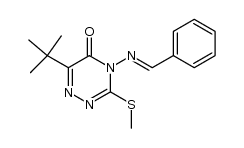 4-[(E)-benzylideneamino]-6-tert-butyl-3-methylsulfanyl-1,2,4-triazin-5-one 结构式