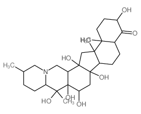 Cevan-4-one, 3,9,12,14,16,17,20-heptahydroxy-, (3β,5α,16β)- (9CI) 结构式