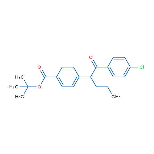 4-(1-(4-氯苯基)-1-氧代戊烷-2-基)苯甲酸叔丁酯 结构式