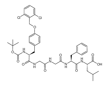 L-Leucine, O-[(2,6-dichlorophenyl)methyl]-N-[(1,1-dimethylethoxy)carbonyl]-L-tyrosylglycylglycyl-L-phenylalanyl- (9CI) 结构式