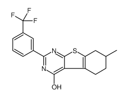 5,6,7,8-四氢-7-甲基-2-[3-(三氟甲基)苯基][1]苯并噻吩并[2,3-d]嘧啶-4(1H)-酮 结构式