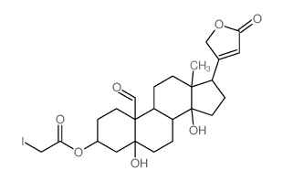 Card-20(22)-enolide, 5,14-dihydroxy-3-[(iodoacetyl)oxy]-19-oxo-, (3β,5β)- (9CI) 结构式