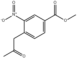 3-硝基-4-(2-氧代丙基)苯甲酸甲酯 结构式