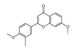 2-(3-Iodo-4-methoxyphenyl)-7-methoxy-4H-chromen-4-one 结构式