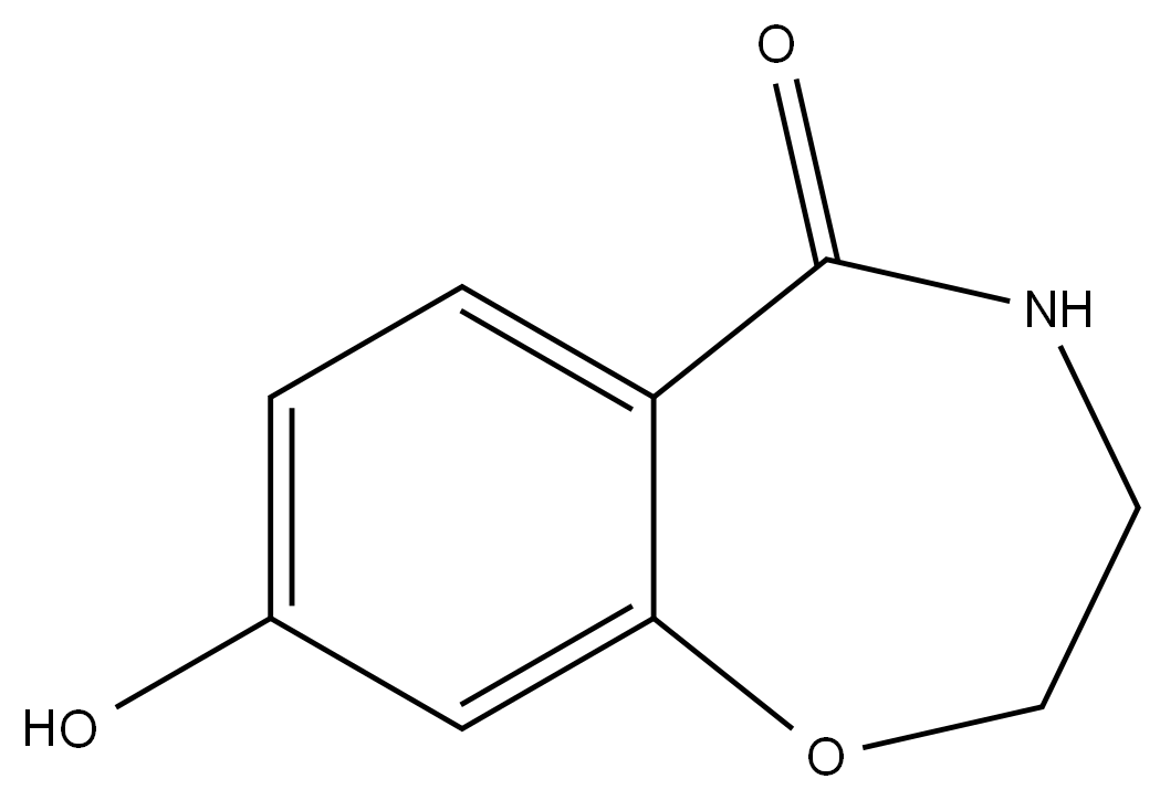 8-羟基-3,4-二氢苯并[F][1,4]氧氮杂环庚烷-5(2H)-酮 结构式