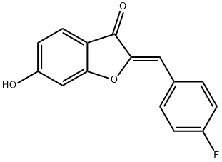 (2Z)-2-(4-氟苯亚甲基)-6-羟基-苯并呋喃-3(2H)-酮 结构式