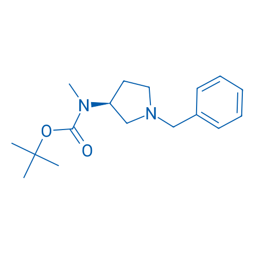Carbamic acid, methyl[(3S)-1-(phenylmethyl)-3-pyrrolidinyl]-, 1,1-dimethylethyl ester (9CI) 结构式