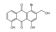 1-溴-4,5-二羟基-2-(羟甲基)-9,10-蒽二酮 结构式