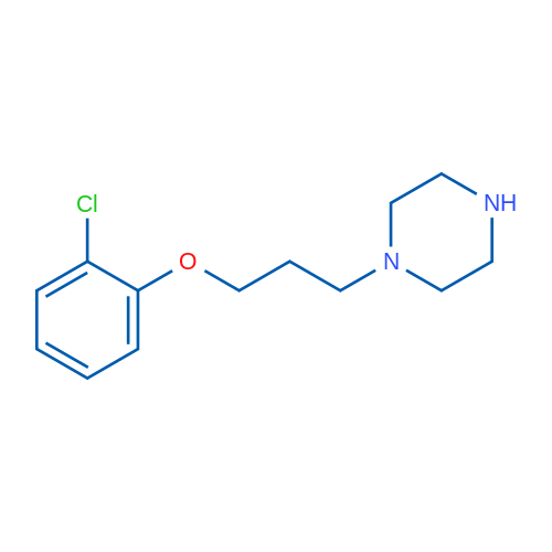 1-[3-(2-氯苯氧基)-丙基]-哌嗪 结构式