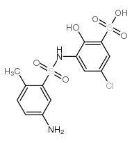 2-甲基-5-氨基-2'-羟基-3'-磺酸基-5'-氯苯磺酰苯胺 结构式