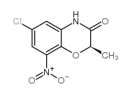 (2R)-6-氯-2-甲基-8-硝基-2H-1,4-苯并噁嗪-3(4H)-酮 结构式
