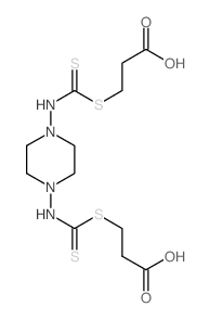 Propanoic acid, 3,3'-[1,4-piperazinediylbis(iminocarbonothioylthio)]bis- (9CI) 结构式