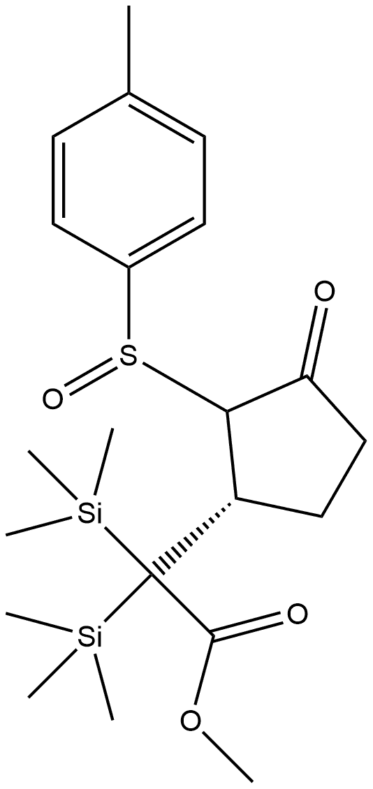 (1R)-2-[(4-甲基苯基)亚磺酰基]-3-氧代-α,α-双(三甲基硅基)环戊烷乙酸甲酯 结构式