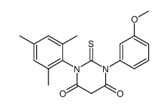 二氢-1-(3-甲氧基苯基)-2-硫代-3-(2,4,6-三甲基苯基)-4,6(1H,5H)-嘧啶二酮 结构式