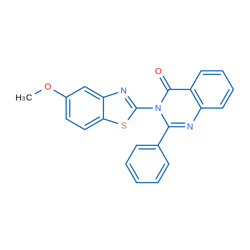 3-(5-甲氧基苯并[d]噻唑-2-基)-2-苯基喹唑啉-4(3H)-酮 结构式
