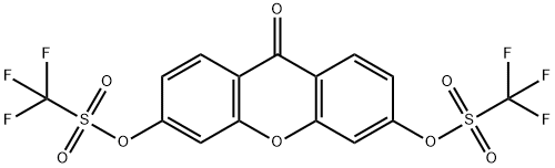 1,1,1-三氟甲烷磺酸-1,1'-(9-氧代-9H-占吨-3,6-二基)酯 结构式