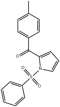 (1-(苯磺酰)-1H-吡咯-2-基)(P-甲苯基)甲酮 结构式