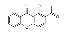2-乙酰基-1-羟基-9H-占吨-9-酮 结构式