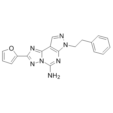 2-(2-呋喃基)-7-(2-苯基乙基)-7H-吡唑并[4,3-e][1,2,4]三唑并[1,5-c]嘧啶-5-胺 结构式