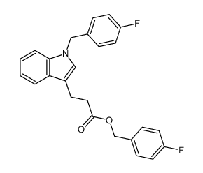 1H-Indole-3-propanoic acid, 1-[(4-fluorophenyl)methyl]-, (4-fluorophenyl)methyl ester 结构式