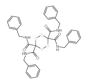 1,2,4,5-Tetrathiane-3,3,6,6-tetracarboxamide, N,N',N'',N'''-tetrakis(phenylmethyl)- 结构式