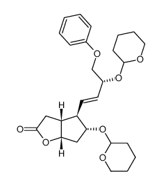 2H-Cyclopenta[b]furan-2-one, hexahydro-4-[4-phenoxy-3-[(tetrahydro-2H-pyran-2-yl)oxy]-1-buten-1-yl]-5-[(tetrahydro-2H-pyran-2-yl)oxy]- 结构式