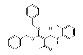 Butanamide, 2-[bis[(phenylmethyl)thio]methylene]-N-(2-methylphenyl)-3-oxo- 结构式