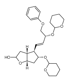2H-Cyclopenta[b]furan-2-ol, hexahydro-4-[(1E,3R)-4-phenoxy-3-[(tetrahydro-2H-pyran-2-yl)oxy]-1-buten-1-yl]-5-[(tetrahydro-2H-pyran-2-yl)oxy]-, (3aR,4R,5R,6aS)- 结构式