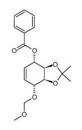 1,3-Benzodioxol-4-ol, 3a,4,7,7a-tetrahydro-7-(methoxymethoxy)-2,2-dimethyl-, 4-benzoate, (3aR,4S,7R,7aS)- 结构式