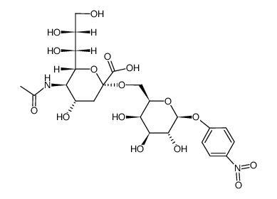 4-硝基苯基6-O-(N-乙酰基-α-神经氨糖酸基)-β-D-吡喃半乳糖苷 结构式