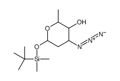 1-O-叔丁基二甲基硅基-3-叠氮-2,3,6-三脱氧-L-阿洛吡喃糖 结构式