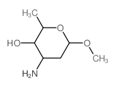 3-氨基-2,3,6-三脱氧-α-L-阿拉伯-己吡喃糖苷甲酯 结构式