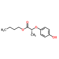 R-(+)-2-(4-羟基苯氧基)丙酸丁酯 结构式