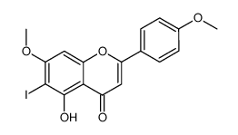 5-羟基-6-碘-7-甲氧基-2-(4-甲氧基苯基)-4H-苯并吡喃-4-酮 结构式