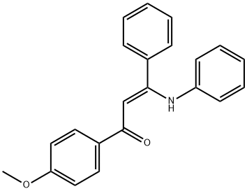(Z)-1-(4-甲氧基苯基)-3-苯基-3-(苯基氨基)-2-丙烯-1-酮 结构式