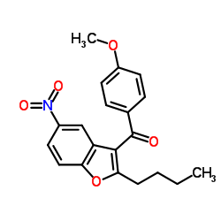 2-丁基-3-(4-甲氧基苯甲酰基)-5-硝基苯并呋喃 结构式