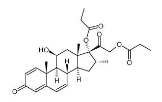 Pregna-1,4,6-triene-3,20-dione, 11-hydroxy-16-methyl-17,21-bis(1-oxopropoxy)-, (11β,16α)- (9CI) 结构式