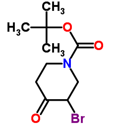 3-溴-4-氧代哌啶-1-羧酸叔丁酯 结构式