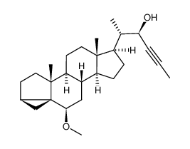 3,5-环-26,27-二降胆甾-23-炔-22-醇,6-甲氧基-,(3α,5R,6β,22R)- 结构式