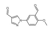 1-(3-甲酰基-4-甲氧基苯基)-1H-吡唑-4-甲醛 结构式