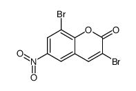 3,8-二溴-6-硝基-2H-1-苯并吡喃-2-酮 结构式