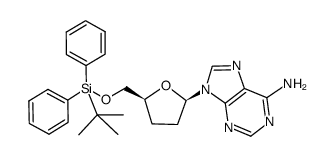 9H-Purin-6-amine, 9-[5-[[[(1,1-dimethylethyl)diphenylsilyl]oxy]methyl]tetrahydro-2-furanyl]-, (2R-trans)- (9CI) 结构式