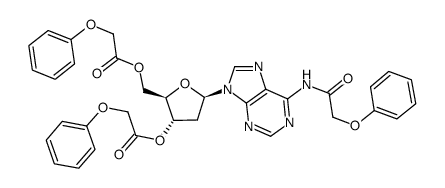 Adenosine, 2'-deoxy-N-(2-phenoxyacetyl)-, 3',5'-bis(2-phenoxyacetate) 结构式
