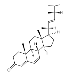4,6,22-胆甾三烯-24-β-甲基-3-酮 结构式
