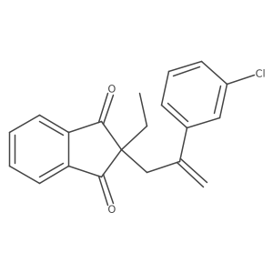 2-[2-(3-氯苯基)丙-2-烯-1-基]-2-乙基茚满-1,3-二酮 结构式