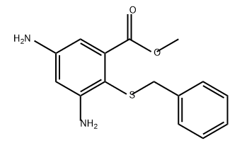 3,5-二氨基-2-[(苄基)硫代]苯甲酸甲酯 结构式