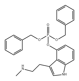 3-[2-(甲氨基)乙基]-1H-吲哚-4-基二(苯甲基)磷酸酯 结构式