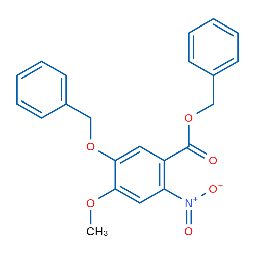 5-(苄氧基)-4-甲氧基-2-硝基苯甲酸苄酯 结构式